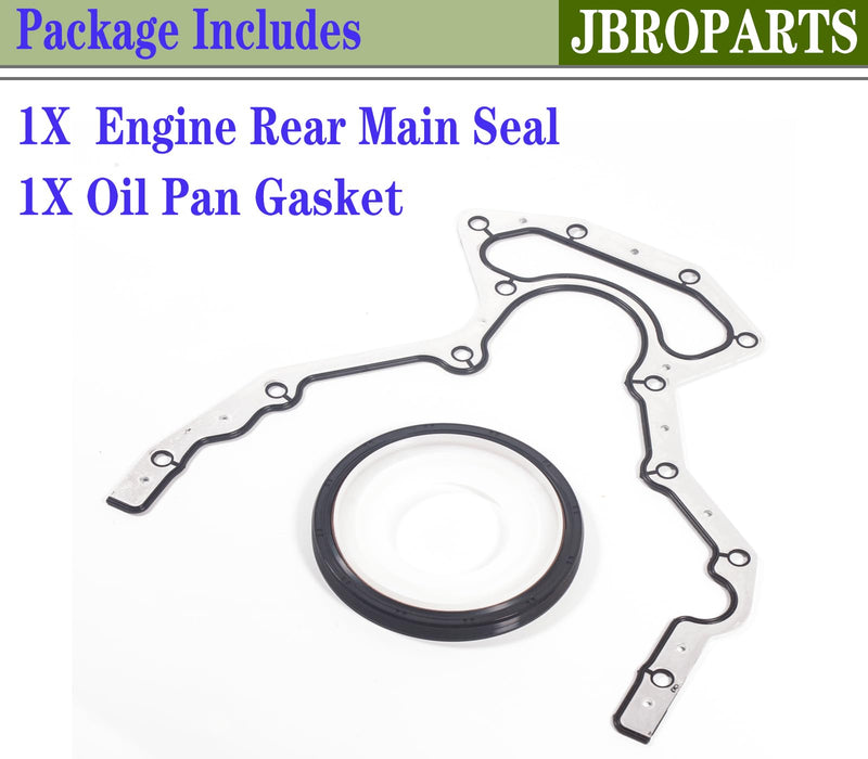 BS40640 Rear Main Seal Kit for Chevy Silverado 1500 1997-2016 GM LS Engines 4.8L 5.3L 5.7L 6.0L 6.2L - Replacement Crankshaft Seal & Metal Gasket Set, Fits Tahoe, Suburban