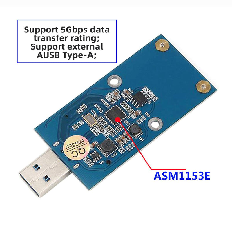 50Pin Mini PCI-E mSATA SSD to USB 3.0 Type-A External PCBA Conveter Adapter 5Gbps Pen Driver Card Enclosure with Case MSATA to USB3.0 with Cover