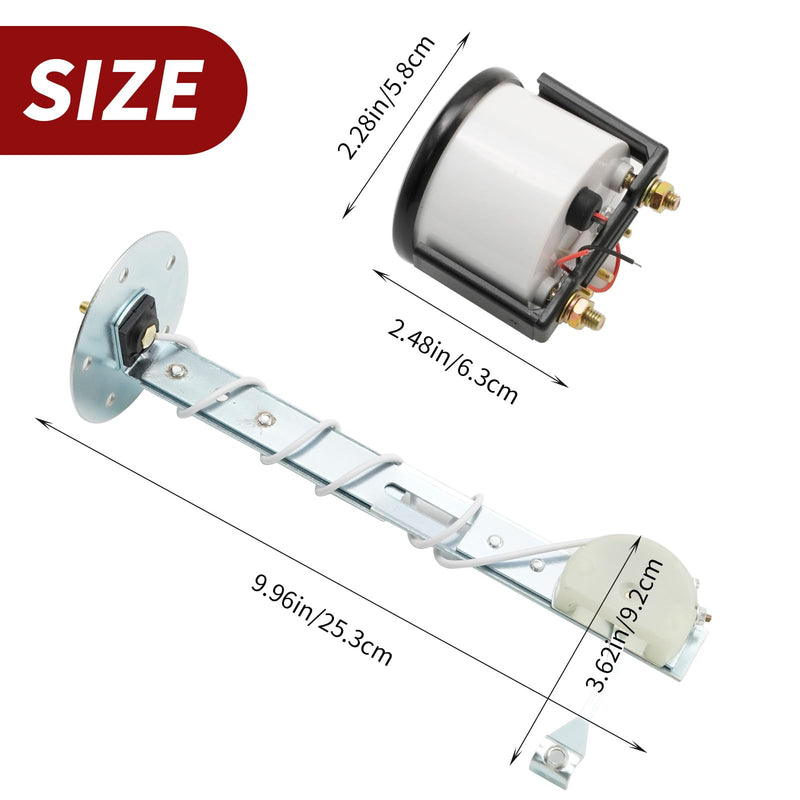 12V Universal 2" 52mm Car Fuel Level Gauge Meter w/Fuel Sensor E-1/2-F Pointer Universal Fuel Gauge for Car