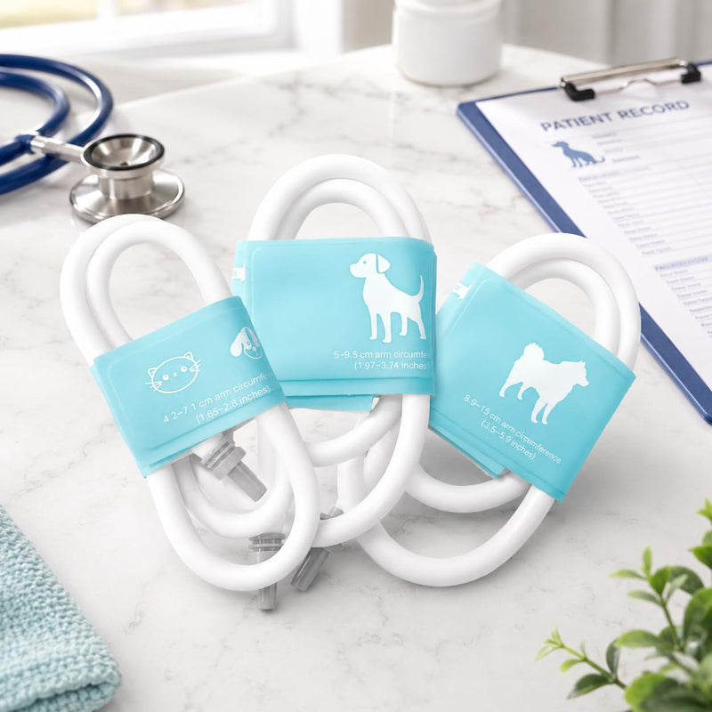 FDK Animal Blood Pressure Monitor Cuff, A Set of 3 Sizes for Veterinary Blood Pressure Cuff, 3 Pack (Small, Medium, Large)
