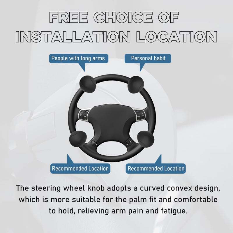 Car Steering Wheel Knob, Non-Slip Silicone Steering Wheel Spinner Knob, 360° Rotatable Steering Wheel Aids Power Handles, Universal Interior Decor Car Accessories