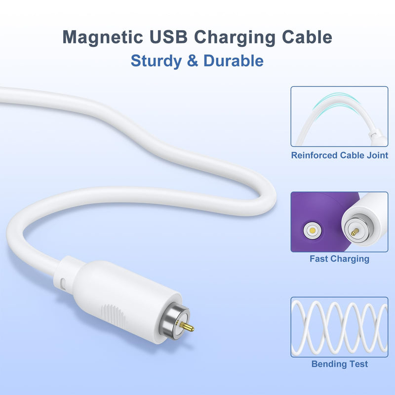 2 Pack Rose Charger Magnetic Charging Cables, USB Cable 1-Pin Single Point Magnetic DC Charger Cord for Quick Charging Replacement -1 Dot Massager