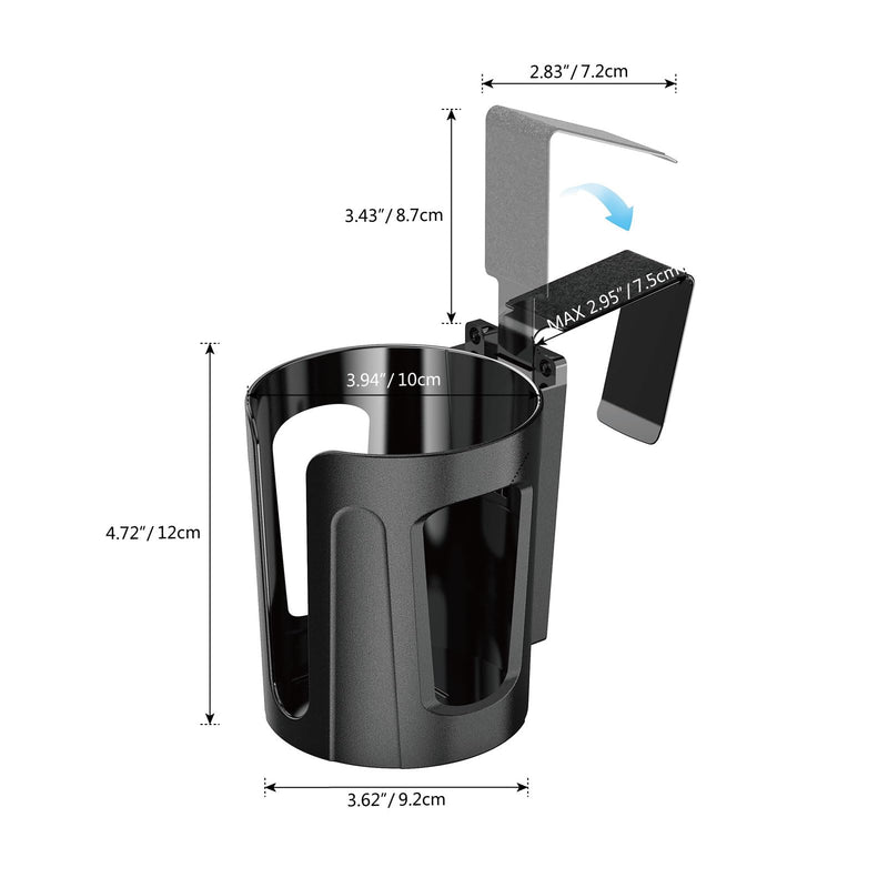 Large Car Door Cup Holder, Vehicle Armrest Cup Holder, Drink Holder for Truck Black