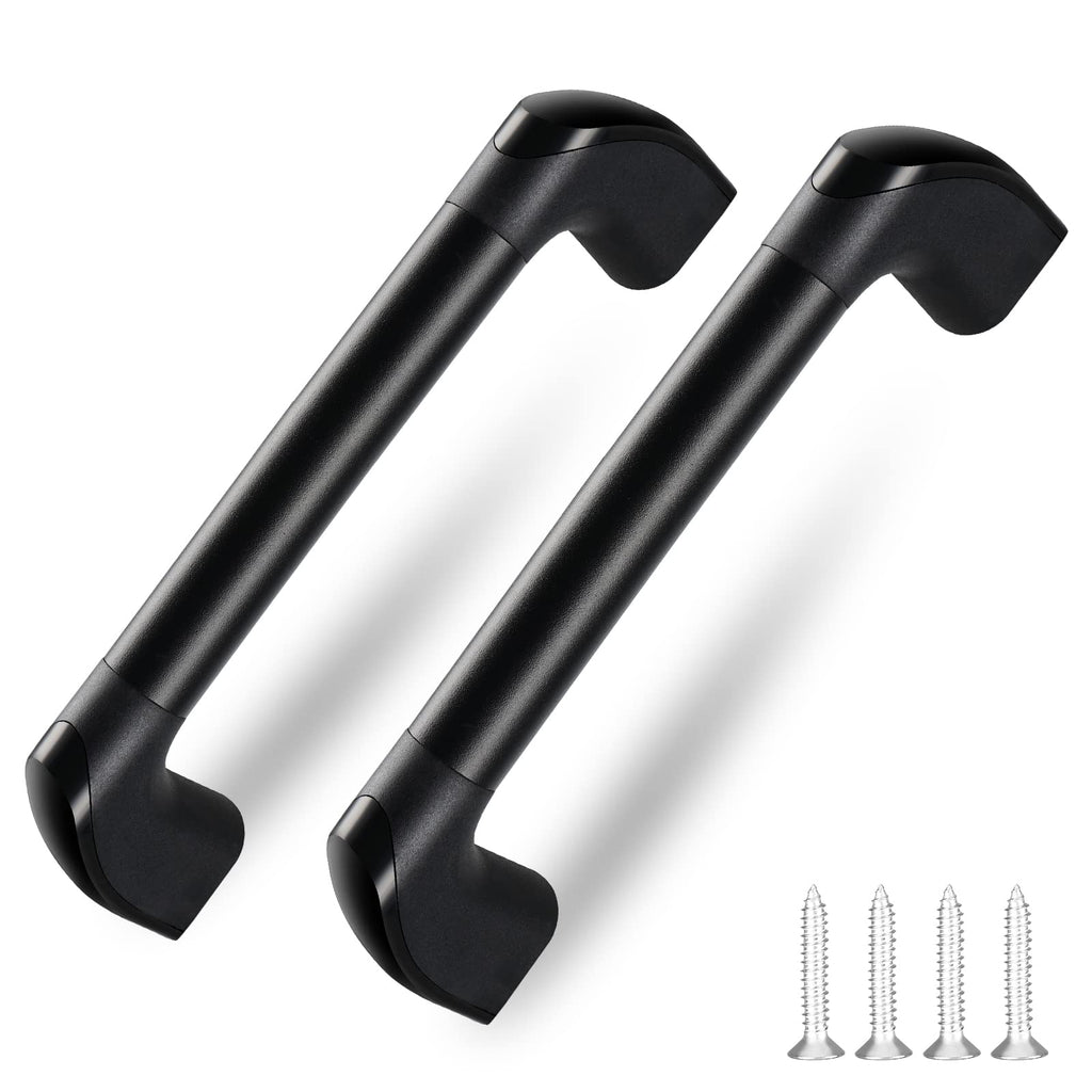 RV Grab Handle, Aluminum Automotive Entry Door Assist Bar for Camper, Trailer, Truck, Cargo Trailer, Boat (2 Pack,Black) Black