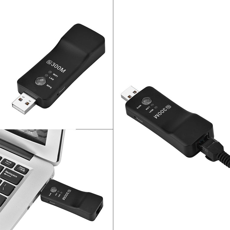 USB Repeater, Mini Portable 2.4GHz 300M Repeater Amplifier AP Smart TV Network Adapter, for Enhance The Network, Improve Speed