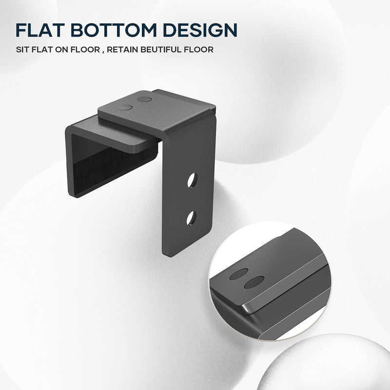 EaseLife Sliding Barn Door Bottom Floor Guide,U Shape,Flexible Adjustable Fit Distance,Flush Flat Bottom Design,Wall Mount System,for Door & Cabinet,Black,4 Pack 4 Pieces Black