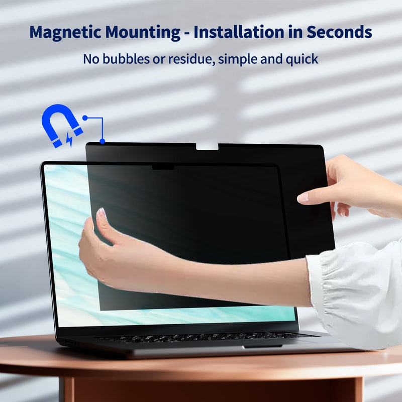 Magnetic Privacy Screen for MacBook Air 13.6/13 Inch (2022-2025, M2, M3, M4), Removable Matte Laptop Privacy Screen Anti Glare Blue Light Filter - Anti-Spy for Mac 13.6in Computer MacBook Air 13.6 Inch (2022-2025)
