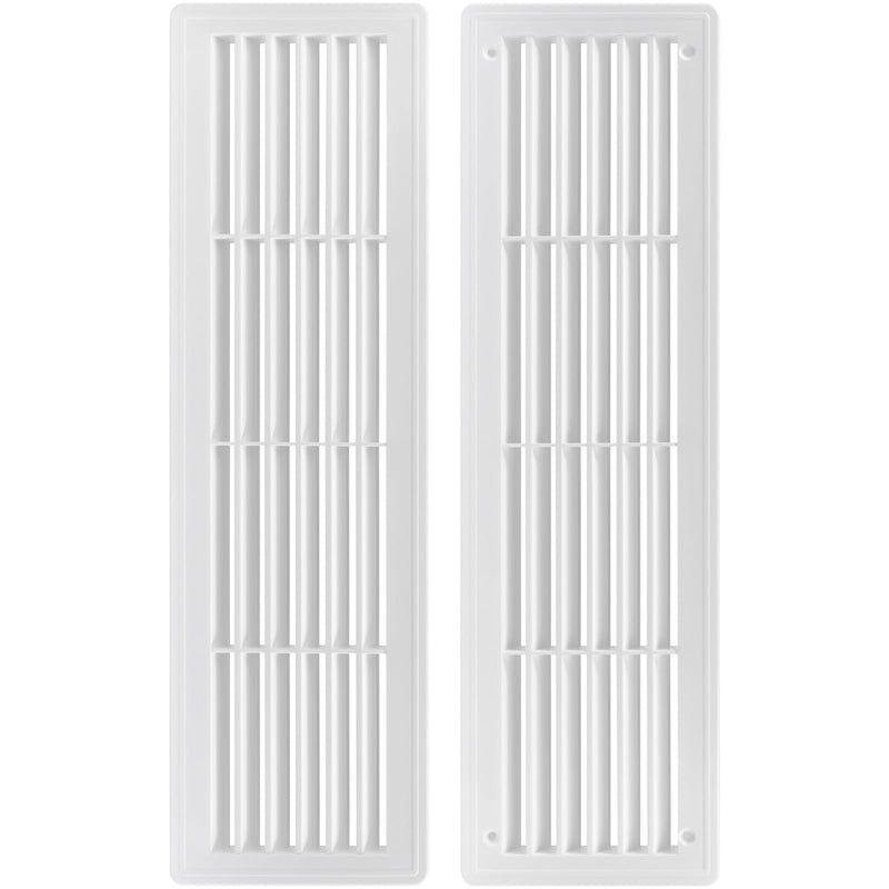 AWENTA 18" x 5" Inch Two Sided White Door Air Vent Cover - Door Vents for Interior Doors - Universal Furniture Ventilation Guard- Register for Bathroom, Bedroom, Garage, Kitchen, Furniture