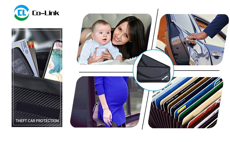 Co-link Cell Phone Anti-tracking Anti-spying GPS Rfid Signal Blocker Pouch Case Bag Handset Function Bag (Black) Black