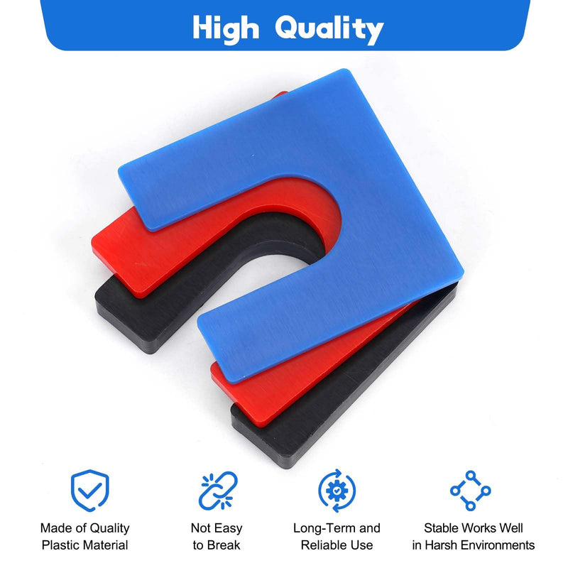 60 Pcs Plastic Auto Lift Leveling Shim Kit For 2 Post 4 Post Car Lift Install, Tile Construction Horseshoe Spacer Fit For 3/4" Anchor Bolt (1/16" Blue, 1/8" Red, 1/4" Black) 3-Size | 60pcs Plastic Shims