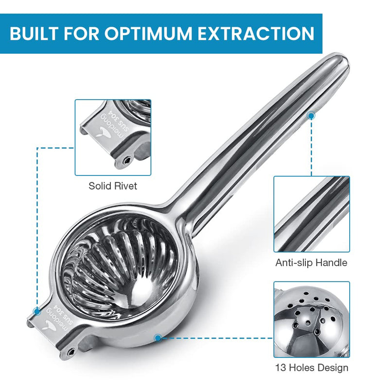 Upgraded Lemon Squeezer Meidong Super Stainless Steel 304 Hand Press Juicer Manual Citrus for Juicing Lemon ＆ Limes, Vegetables Large