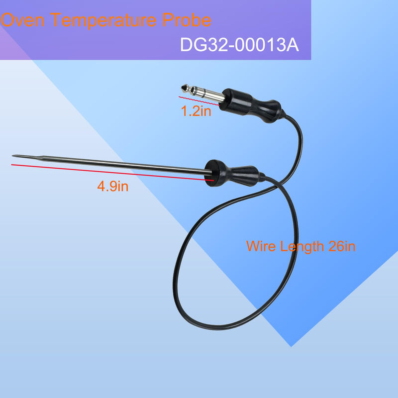 for DG32-00013A Samsung Oven Temperature Probe Meat Temperature Probe Oven Probe Length 25.6 in Stainless Steel Cooking Sensor