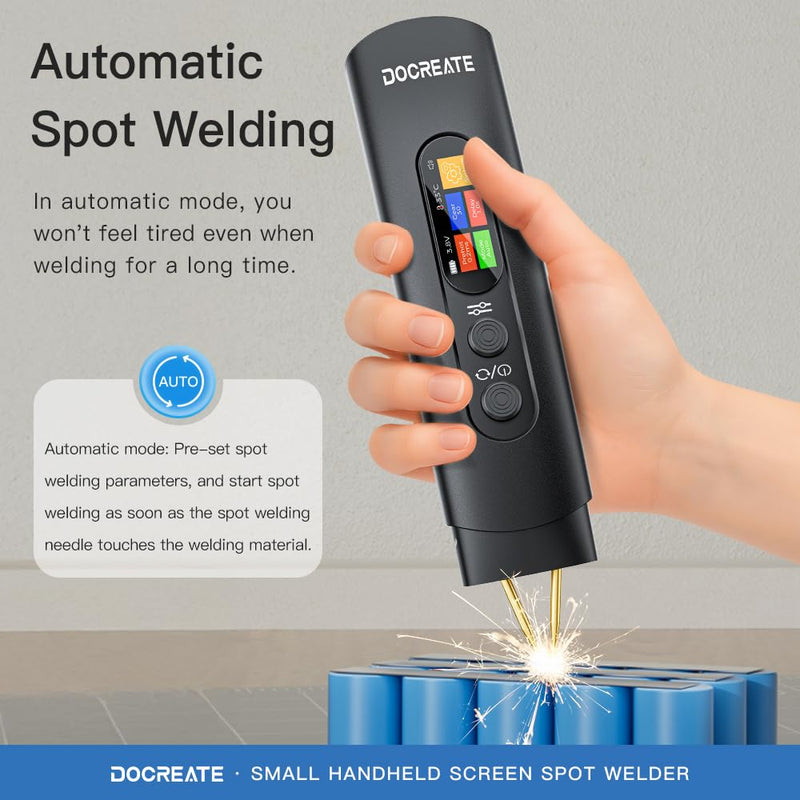 Battery Spot Welder, Handheld Spot Welder 99 Gear Adjustable, Portable Mini Spot Welder for Diy 18650 Battery, Iron, Automatic and Manual Mode, Spot Welding Machine Plated Nickel Sheets 0.1-0.2mm LCD Spot Welder-798
