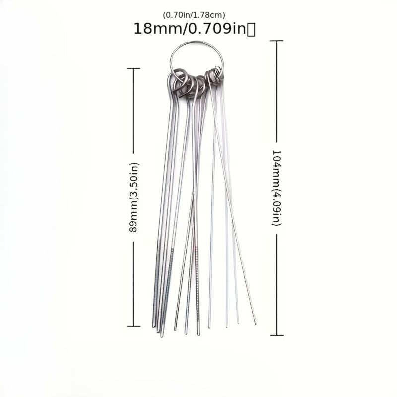 Shower Head Cleaning Pins Set, 10 Different Sizes Stainless Steel Unclogging Needles, Tiny Holes Cleaner Tool Kit for Clogged Shower Nozzles, Sink & Small Orifice Cleaning