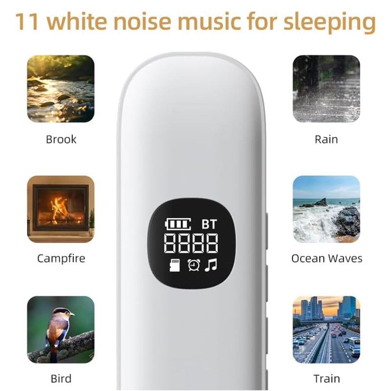 Pillow Speaker for Deep Sleep - Wireless Bluetooth Bone Conduction, Built-in White Noise & Adjustable Timer | TF Card Supported, Ideal for Side Sleepers & Insomniacs, (Black) Black