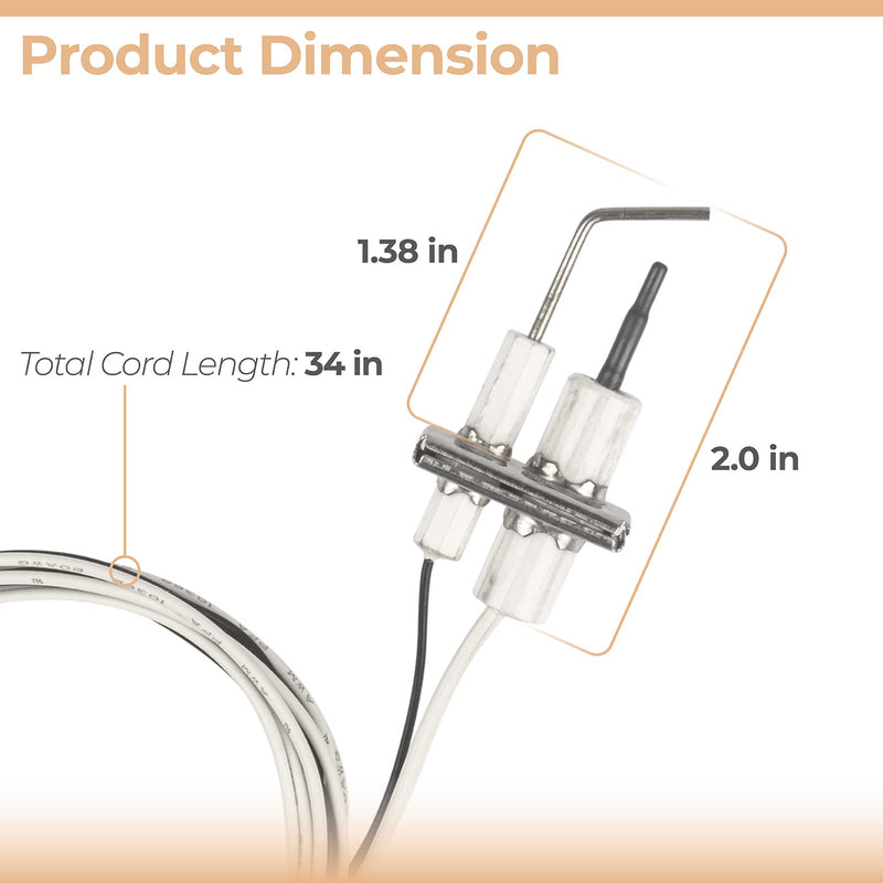 Q3400A1024/U Igniter Flame Rod Assembly Compatible with Honeywell Q3450, Q3620, Q3480, R42640-001 for SV9500M Valve