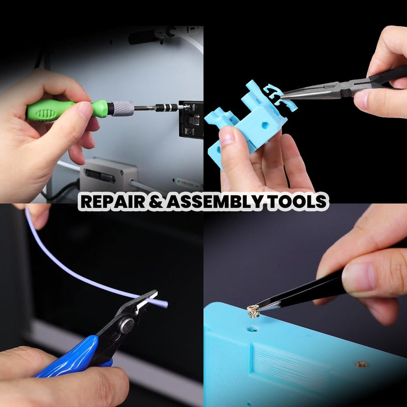 3D Printer Tools Kit for Cleaning, Assembly & Print Finishing, Fits FDM Printers