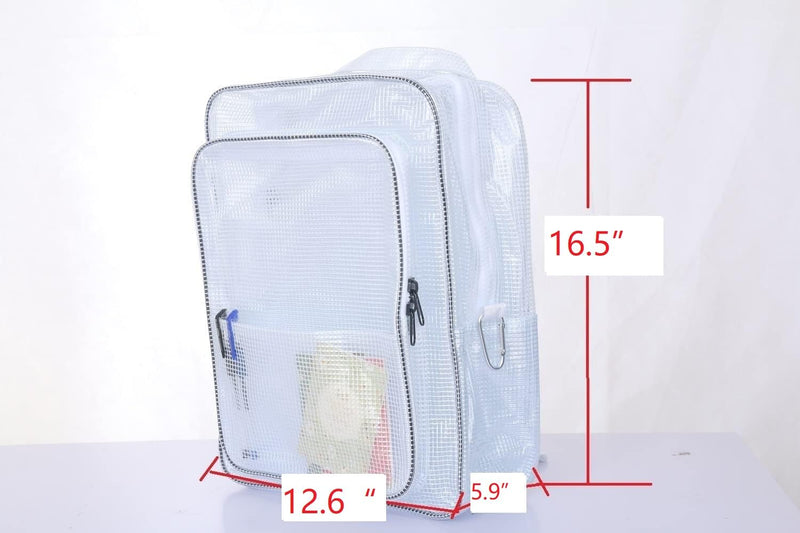 16.5 ”Anti-static clear pvc backpack,cleanroom engineer tool bag full cover pvc for put computer tool working in clean room, semiconductor industry One Piece White Large