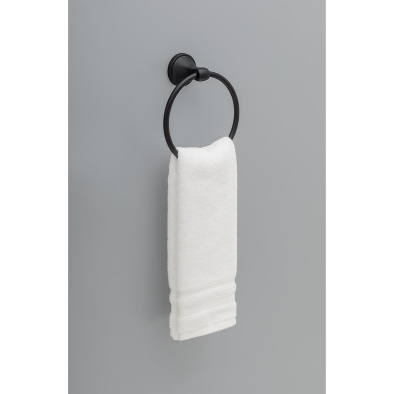 Delta Faucet Becker (1-Pack) Hand Towel Holder, Matte Black, Ring for Bathroom or Kitchen Sink, Wall Mounted BCK46-MB