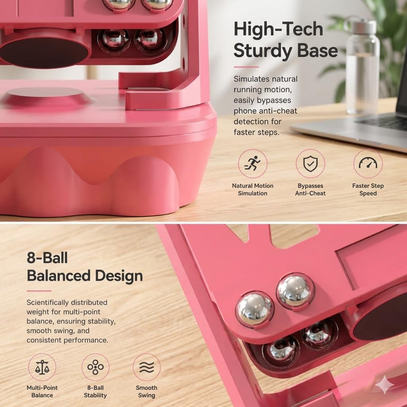 Step Simulator – Phone Swing Rocker, Compatible with Pedometer, Silent Version – Ideal for Egg Hatching, Step Counting – Auto Swing Step Accessory, Mechanical Watch Charging (Red USB Power) Red USB Power
