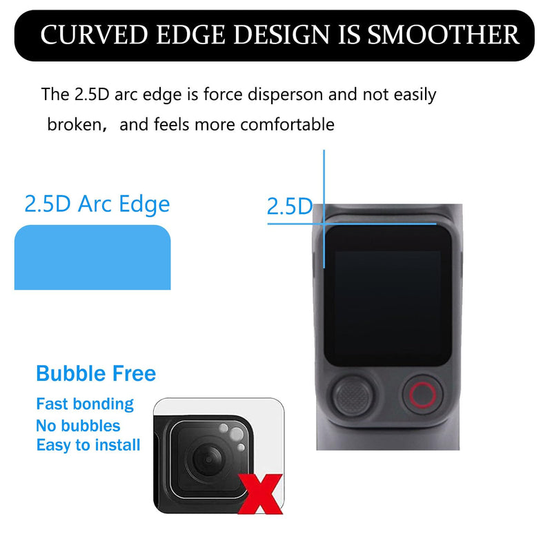 PCTC 3 Pack Screen Protector for DJI Osmo Mobile 8 Pro Accessories | 9H Hardness Tempered Glass, Anti-Scratch, Bubble-Free, HD Clear, Anti-Fingerprint