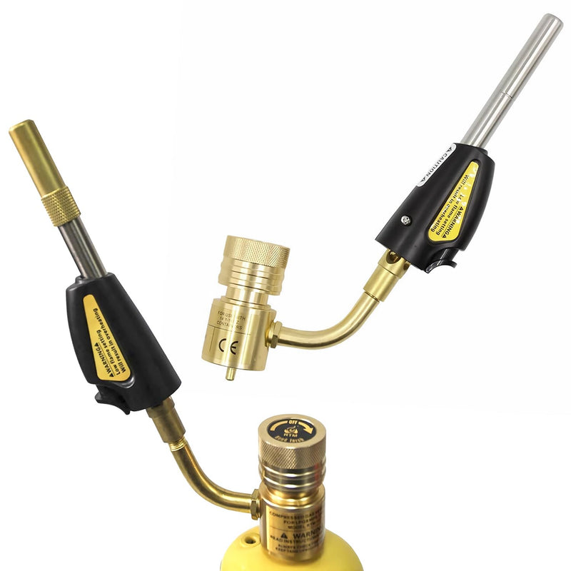 QWORK Torch Swirl Tips, 2 Pack, Compatible With MAP-Pro/LP Gas, Self Lighting, Gas Self Ignition Regulator Brazing Soldering Welding Plumbing Gun