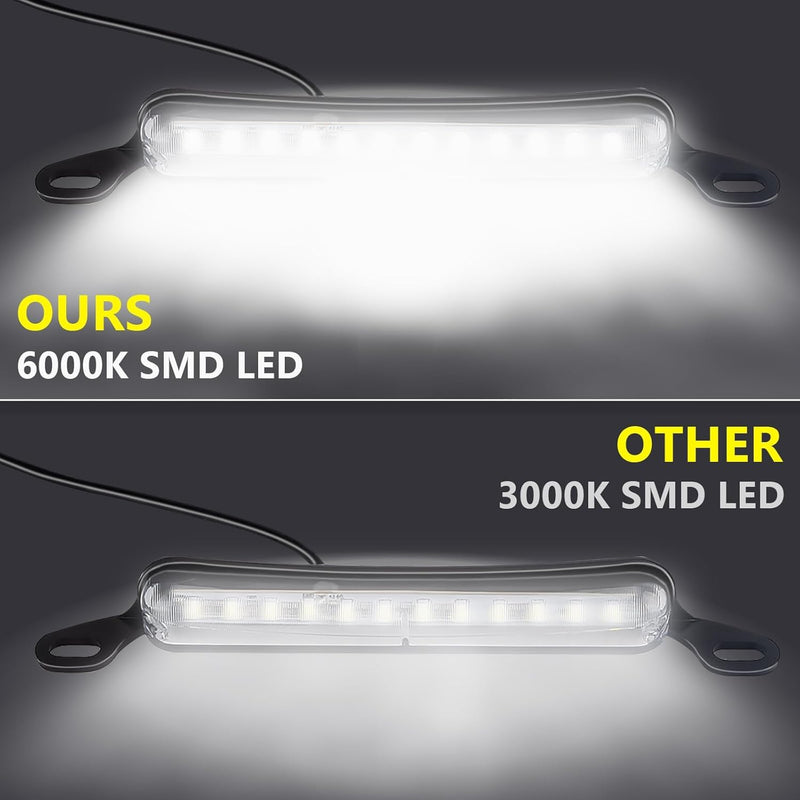 LED License Plate Light 12 V DC Universal License Plate Lights, Waterproof Tag Lamp Assembly Replacement LED Plate Light for Car Trailer UTV ATV Truck RV Boat white