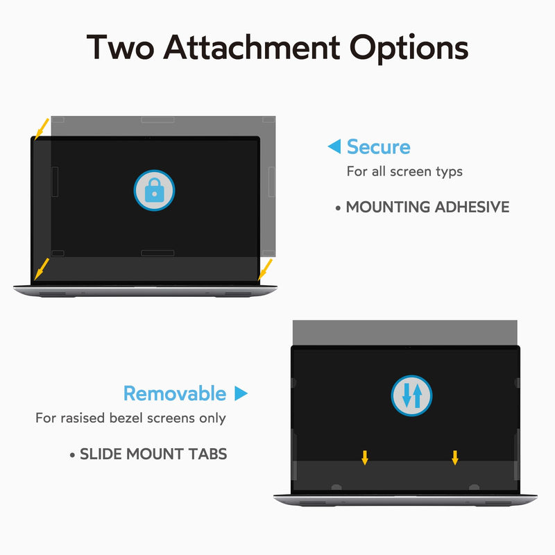MOBDIK 16 Inch Laptop Privacy Screen Filter for 16:9 Aspect Ratio, Anti-Glare, Anti-Spy, UV Blocking - 2 Pack 16"(16:9)