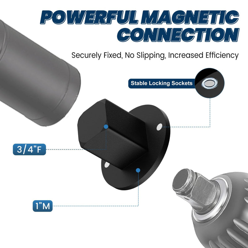  [AUSTRALIA] - Low Profile Impact Socket Adapter Set, Drive Ratchet Adapter Set 1" to 3/4", 3/4" to 1/2", 1/2" to 3/8", 3/8" to 1/4" Magnetic Design, Works with Sockets/Wrenches/Cordless Drills 4PCS