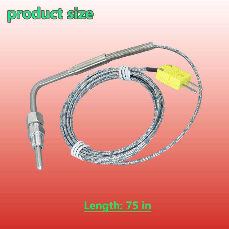 K-Type thermocouple Probe 1/8 NPT Thread Compression Adjustable Length Temperature Detection Range -100 °F to 2200 °F