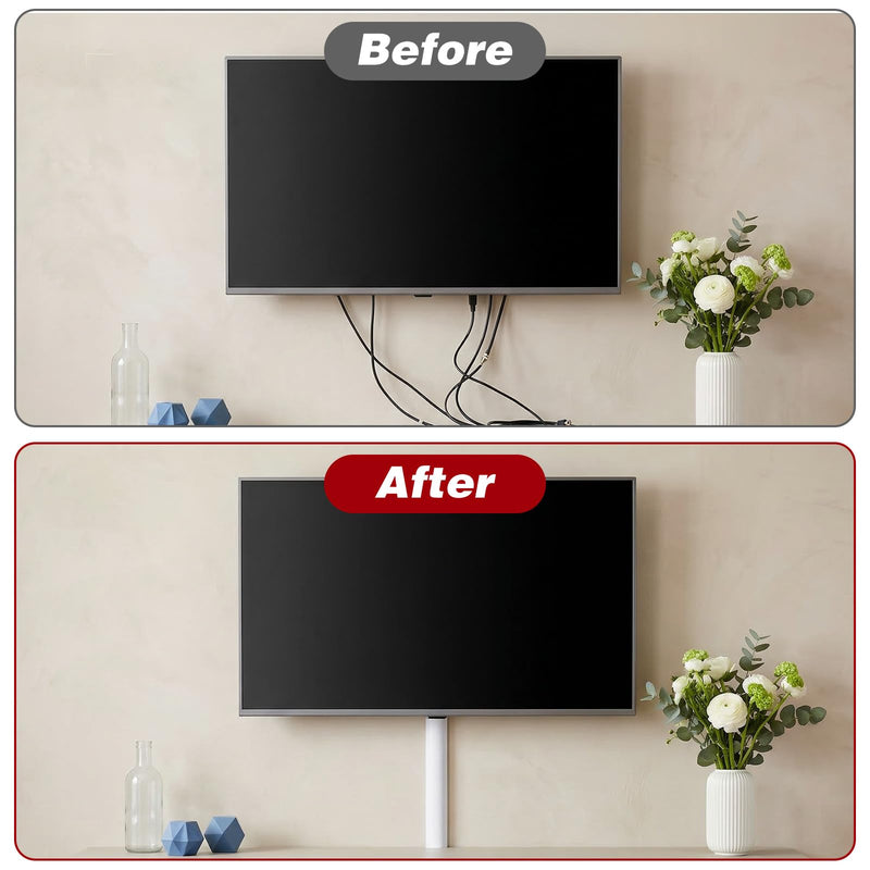Cord Hider for Wall Mounted TV, 41" Self-Adhesive Cable Wire Cover for Walls, White Flexible Silicone Wire Raceway Management Cord Organizer