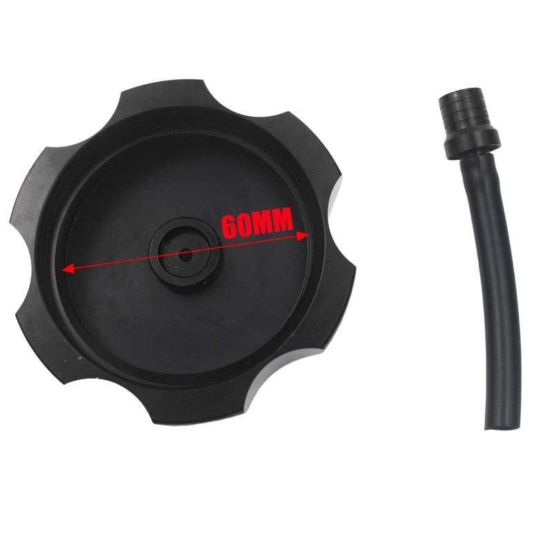 Motorcycle Gas Fuel Tank Cap Cover With Air Vent Hose for CRF250R CRF250X CRF450X CRF 250R 250X 450X TRX450R TRX 450R 400EX 2005-2010 Motor dirt pit Bike (Black) Black