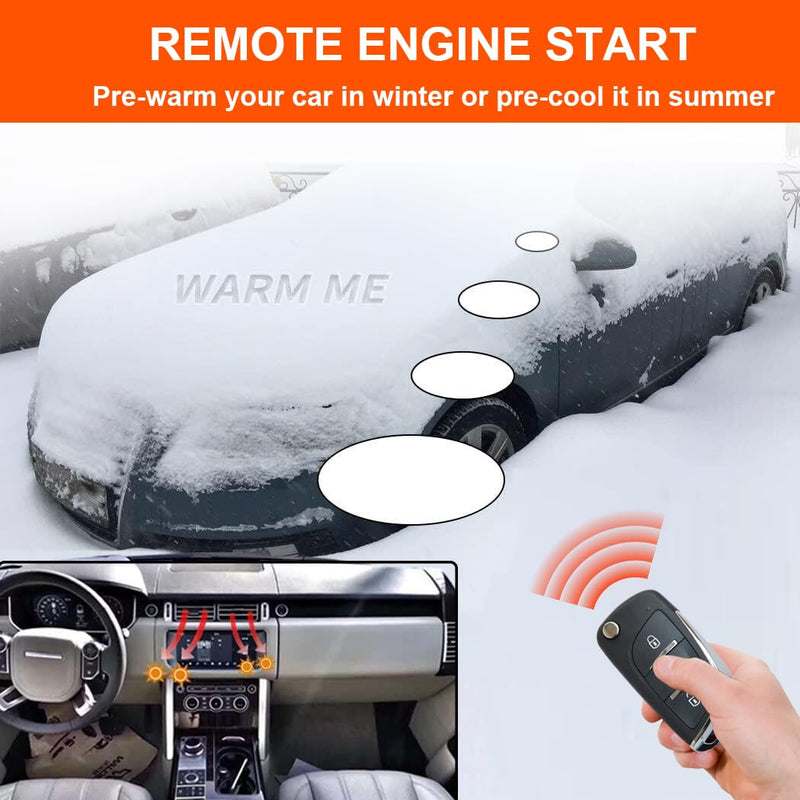 BANVIE ① Car Keyless Entry Security Alarm System + ② Remote Engine Starter + ③ Push to Start Stop Iginition Button 1.without siren