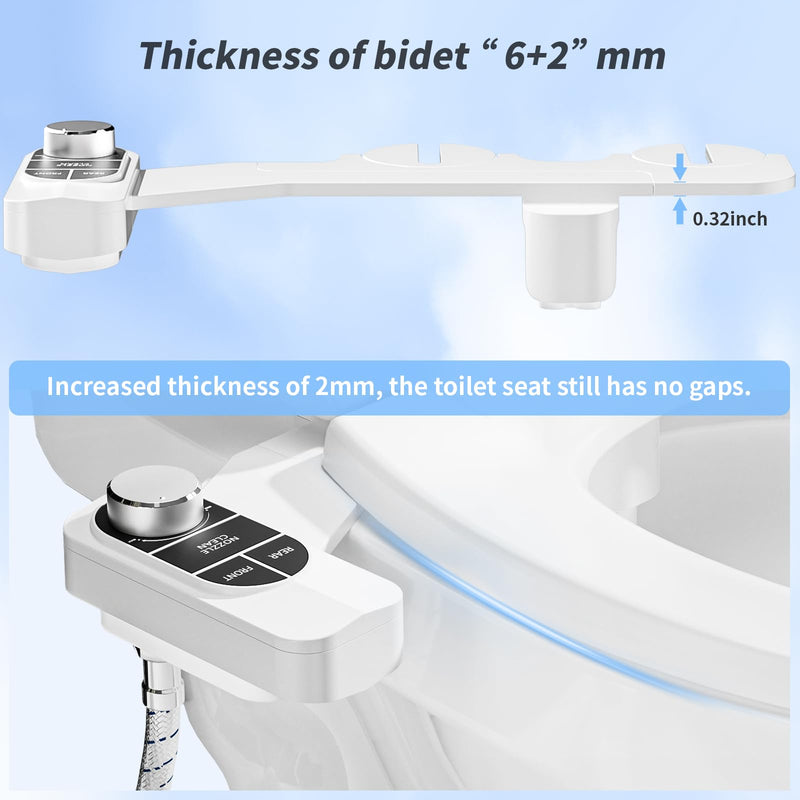 SAMODRA Non-Electric Bidet Attachment for Toilet – Self-Cleaning Dual Nozzle (Frontal & Rear Wash), Adjustable Water Pressure, Fits Most Toilets, Easy Installation (Classic Black/Silver) Classic Black/Silver
