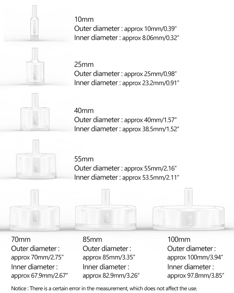 Diamond Drill Bit, ROFMAPLE 7pcs Glass Drill Bits Include 10/25 / 40/55 / 70/85 / 100 mm for Glass, Marble, Granite Stone