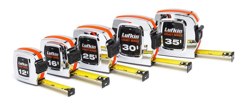 Crescent Lufkin 1" x 16' Legacy Series Chrome Case Yellow Clad Tape Measure - L916