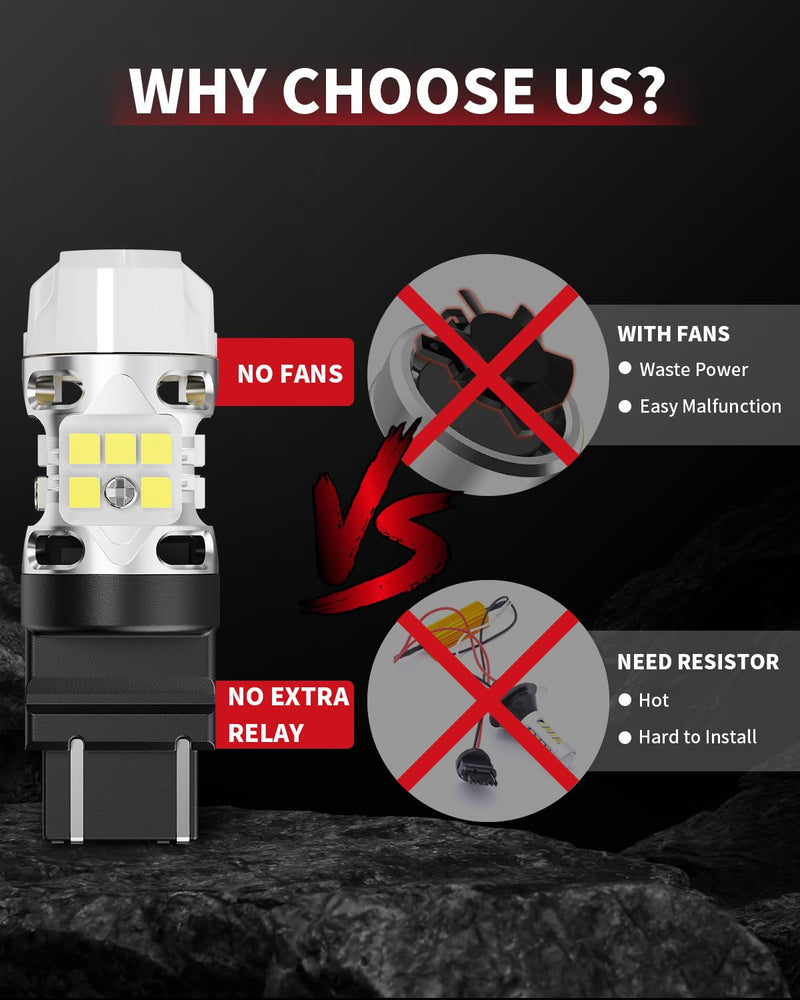 LASFIT T3 WT21W LED Bulb Backup Reverse Light WT21 WT21W/7W Canbus Error Free for 2022 2023 2024 Ford Maverick XL XLT Lariat Accessories, 2021 2022 F150 F250 F350 Xenon White Anti Hyper Flash (2pcs)