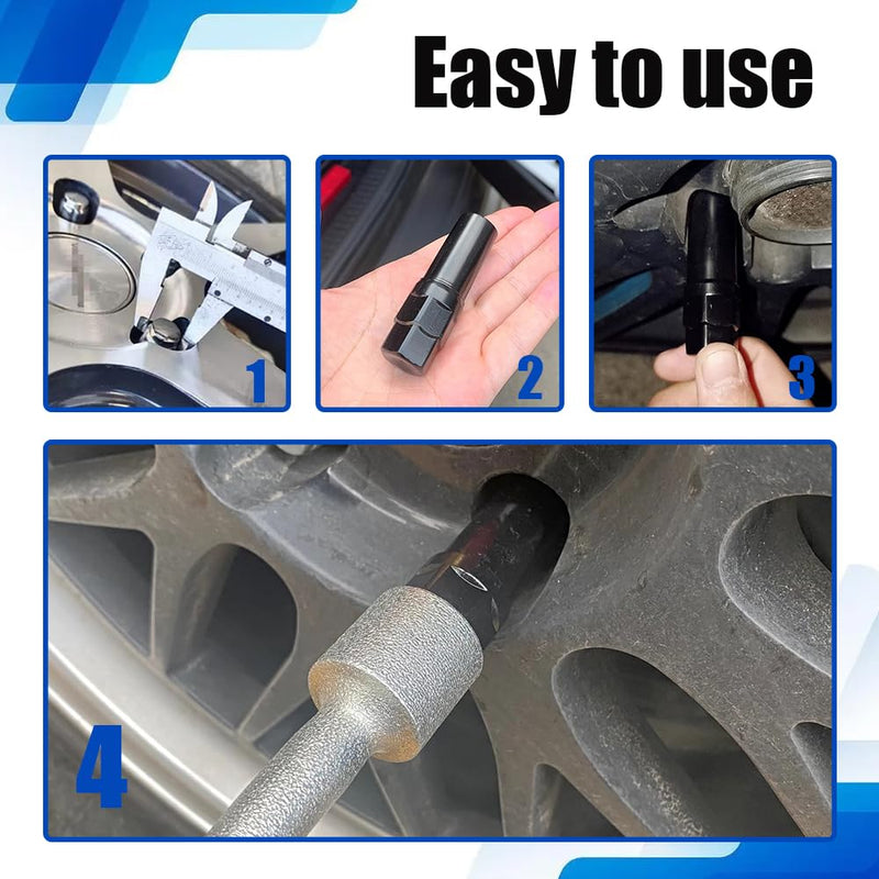 Small 6 Spline Lug Nut Socket, Wheel Lock Key Replacement for Six-Spline Wheel Lock Lug Nuts, Wheel Lock Removal Tool for 19 mm(3/4 Inch)&21 mm(13/16 Inch) Hex Socket Wrench (Small 6 Spline) Small 6 Spline