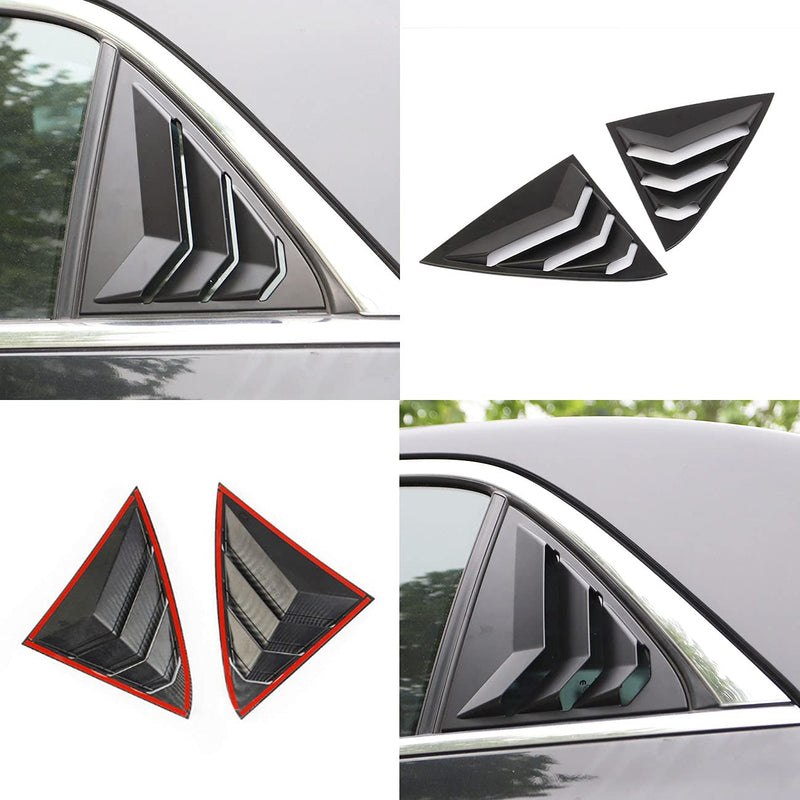 Crosselec Side Window Sunshade Louvers Scoop Shades Cover Blinds ABS for Chrysler 300 2015-2023（Matte Black）