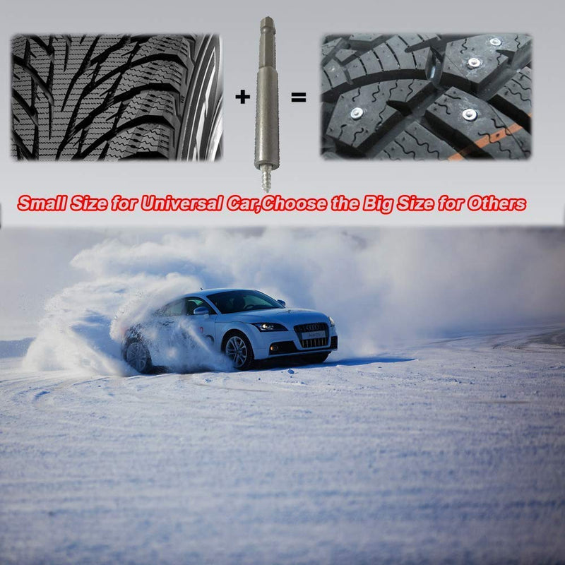 Marrkey 12mm Carbide Screw Tire Studs Snow Spikes Anti-Slip/Anti-ice for Car/Snowmobile/Tractor/ATV/UTV/Motorcycle/Short Lug/Bicycles/Shoes with Installation Tool - Pack of 100 4mm (W) X 12mm(L)