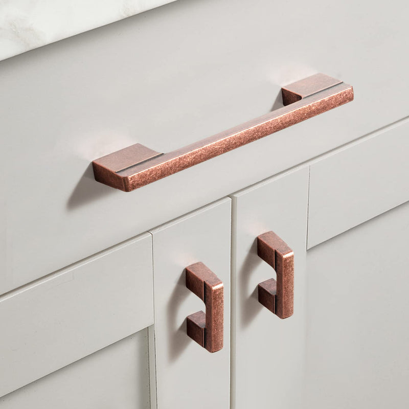 Goo-Ki 6-Park Antique Copper Drawer Handles 1-1/4 in (32mm) Hole Centers Straight Bar Pull,Antique Copper Solid Cabinet Pulls for Kitchen Cabinets and Dresser Drawers 1816-AC-32 1-1/4 in Hole Centers
