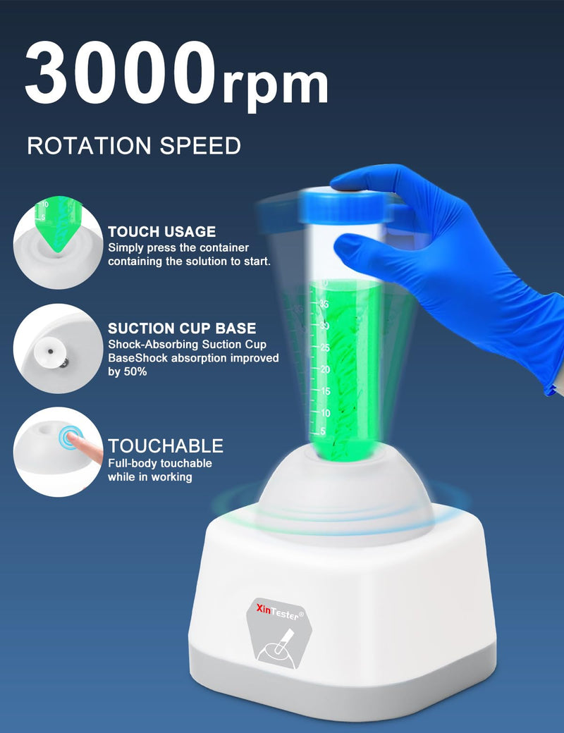 Xin Tester Lab Mini Vortex Mixer, 100ml DIY Model Paint Shaker Nail Polish Mixer Machine 3000RPM, Eyelash Adhesives Pigment Tattoo Ink Mixing with 120pcs Balls - Gray