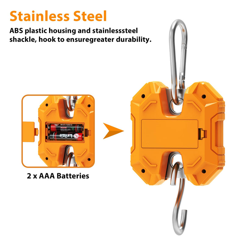 GRAM PRES Digital Hanging Scale - 660LB/300KG, Mini Crane Scale for Deer Hunting, Farm, Fishing, Meat, Game, Luggage, Outdoor