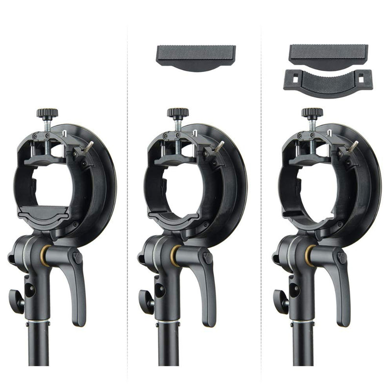 Godox S2 S-Type Bracket Bowens Mount Holder for Godox V1 V860II TT350 AD400Pro AD200Pro Series Speedlite Flash with Snoot Softbox Reflector Beauty Dish