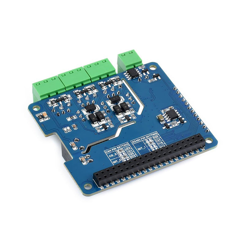 for Raspberry Pi RS485 CAN HAT (B) Isolated 2-Ch RS485 1-Ch CAN SPI Communication On-Board SC16IS752 and SP3485 Chips with MCP2515 Controller CAN Transceiver Multiple Protections