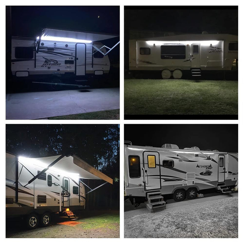 25FT RV Underglow Led Lights Kit, 12V Camper Underbody Lights for Motorhome Travel Trailer Concession Stands Food Trucks, RV Awning Light, RV Led Strip Lights (White) White
