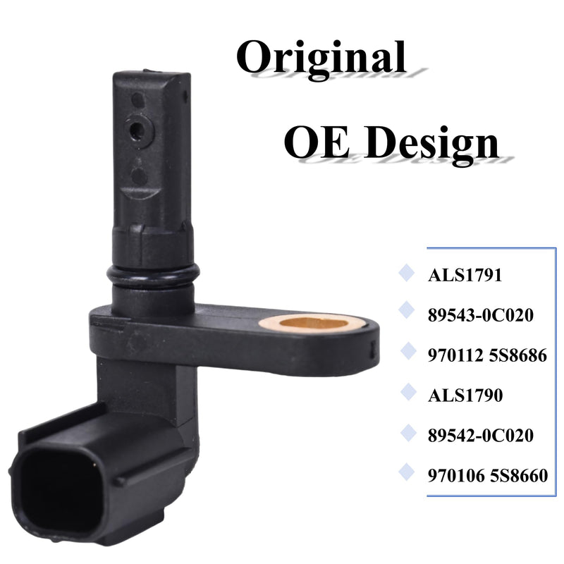 ABS Wheel Speed Sensor - Front Rear Left Right Fit for 2007-2017 Toyota Tundra Driver and Passenger Side ABS Sensor Replace# 89542-0C020 89543-0C020 Wheel Speed Sensor Set of 4 89542-0C020+89543-0C020