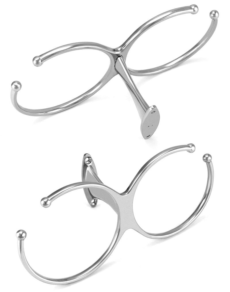 QWORK Boat Ring Cup Holder, Marine 316 Stainless Steel Double Ring Cup Drink Holder, Beverage Bottle Storage Rack, Fit Most Cups with a 3.5" Dia, for Marine Yachts Boats RV 3.5 inches