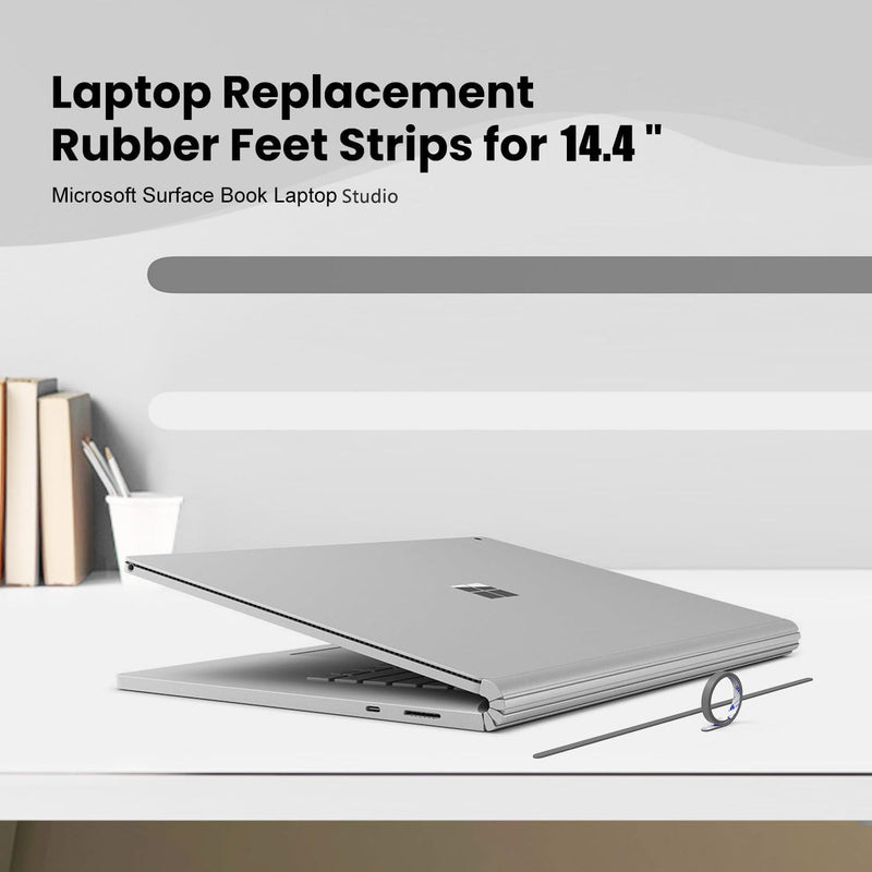2X Laptop Rubber Feet Strips, Laptop Bottom Case Replacement Pad for Microsoft Surface Laptop Studio 2 1 14.4 inch Series, Laptop Bottom Cover Anti Slip Bumper Nonskid Rubber Foot Strips, Grey