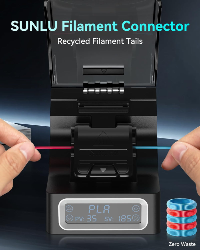 SUNLU Official Filament Connector, Fast Heating Filament Splicer for 3D Printer Filament 1.75mm, Up to 240°C, Compatible with PLA PETG TPU ABS PA Nylon, Easy to Use, Pack with 200PCS PTFE Sleeve Filament Connector - 200pcs Ptfe